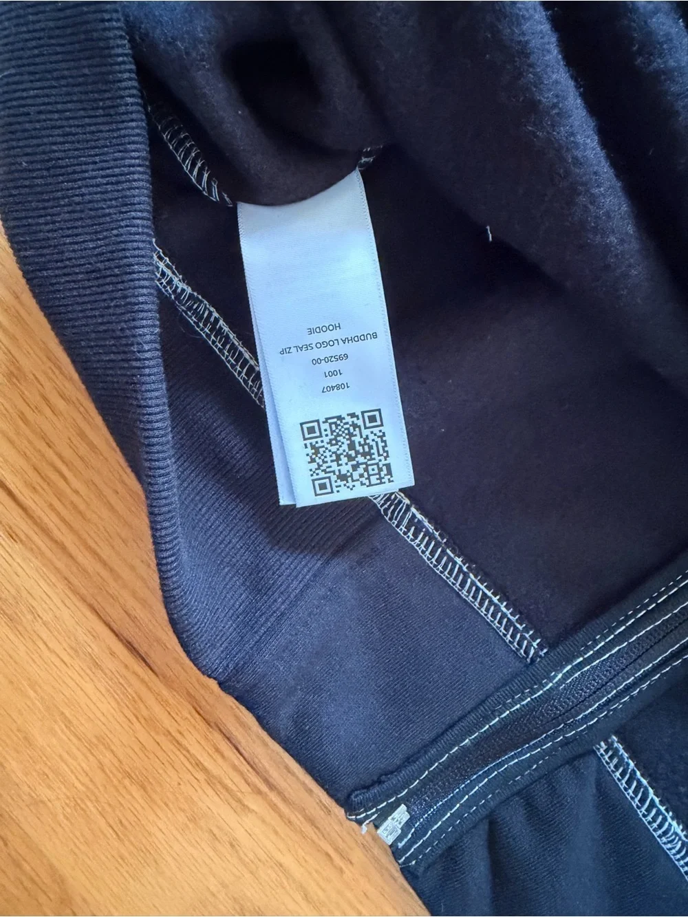 True Religion Black Hoodie with Red Buddha Seal Graphic